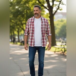 J. Crew Mens Long Sleeve Shirt Size L Slim Untucked